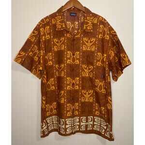 Patagonia Organic Cotton Shirt Large XL (No Tag) Tribal Turtle Hawaiian Camp